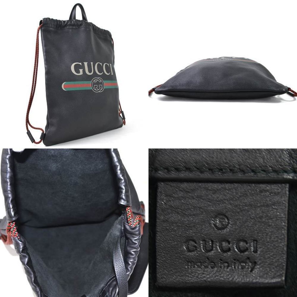 Gucci Drawstring Backpack Leather Black - image 2